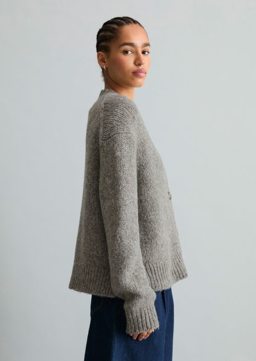 Relaxed Cardigan — Stone Melange