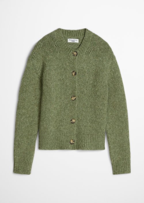 Relaxed Cardigan — Medium Green Melange