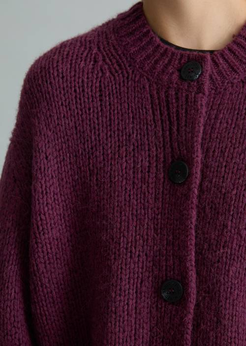 Cardigan ample Dark Red Melange en vue détaillée