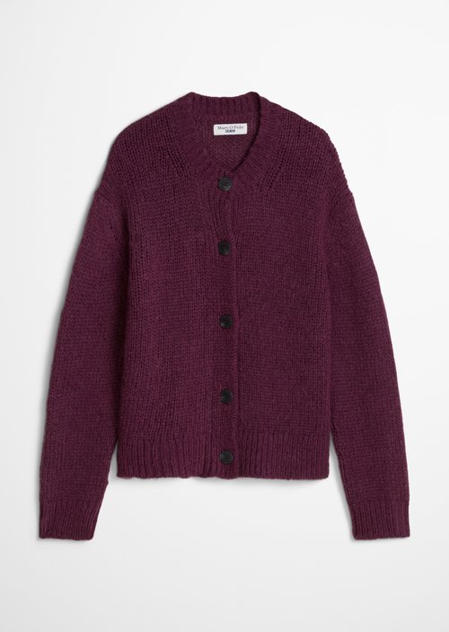 Relaxed Cardigan — Dark Red Melange