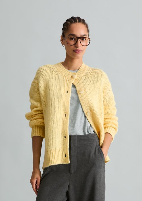 Relaxed Cardigan — Medium Yellow Melange