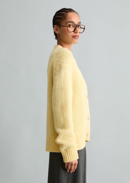 Relaxed Cardigan — Medium Yellow Melange
