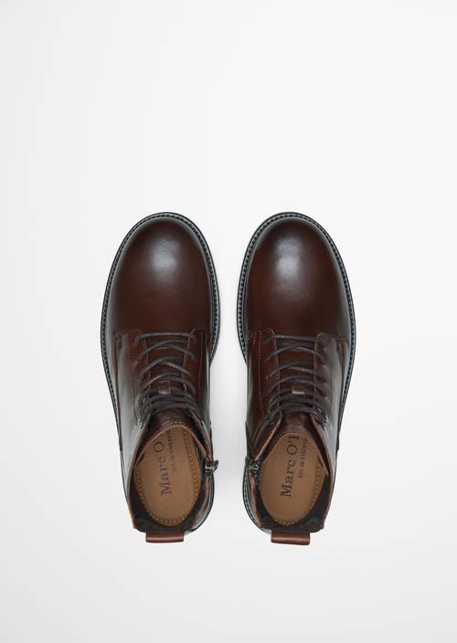 Schnürstiefel Model Rony Dark Cognac in Ansicht von oben