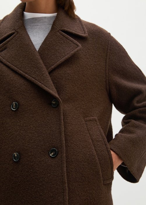 Regular-fit pea coat — Burnt Coffee