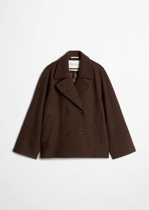 Regular-fit pea coat — Burnt Coffee