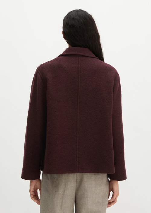Regular-fit pea coat — Black Cherry