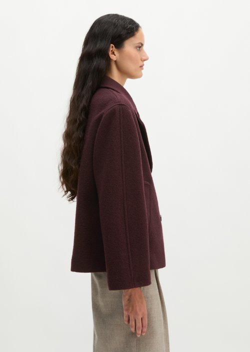 Regular-fit pea coat — Black Cherry