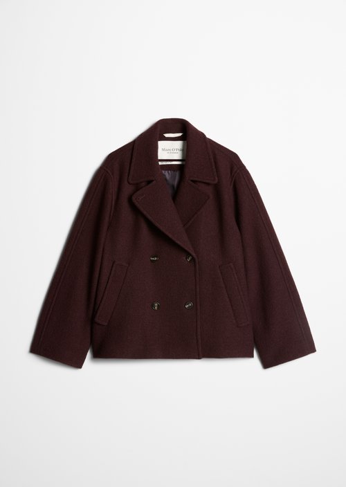 Regular-fit pea coat — Black Cherry
