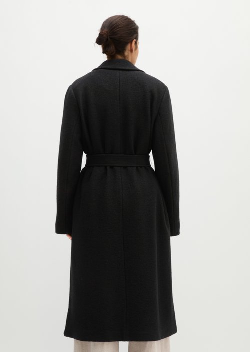 Slim-fit wool coat — Black (alternate view)