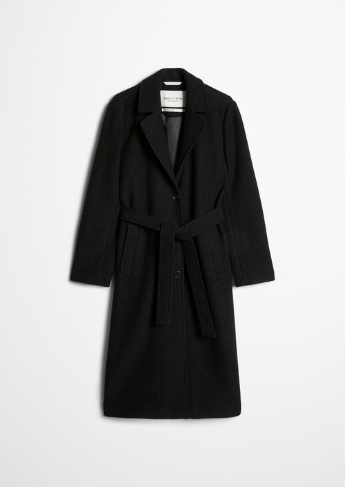 Slim-fit wool coat — Black
