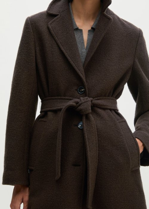 Slim-fit wool coat — Burnt Coffee
