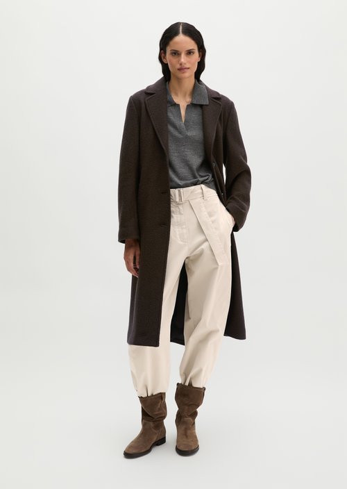 Slim-fit wool coat — Burnt Coffee