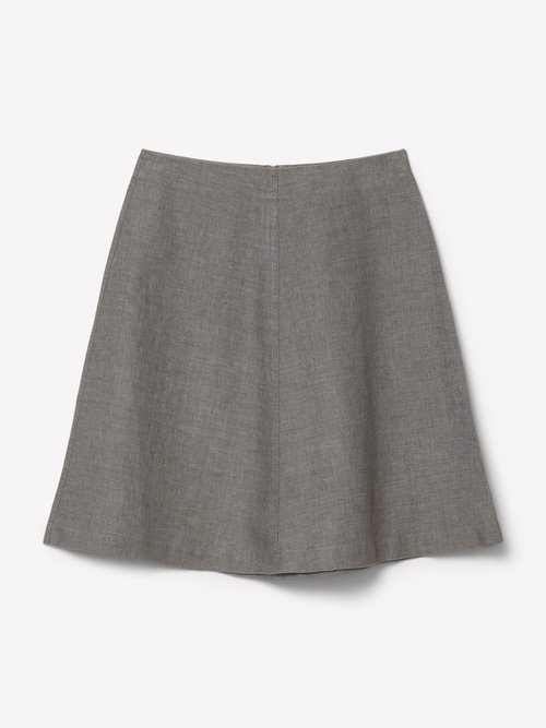 Flared linen skirt — Slate Grey Melange