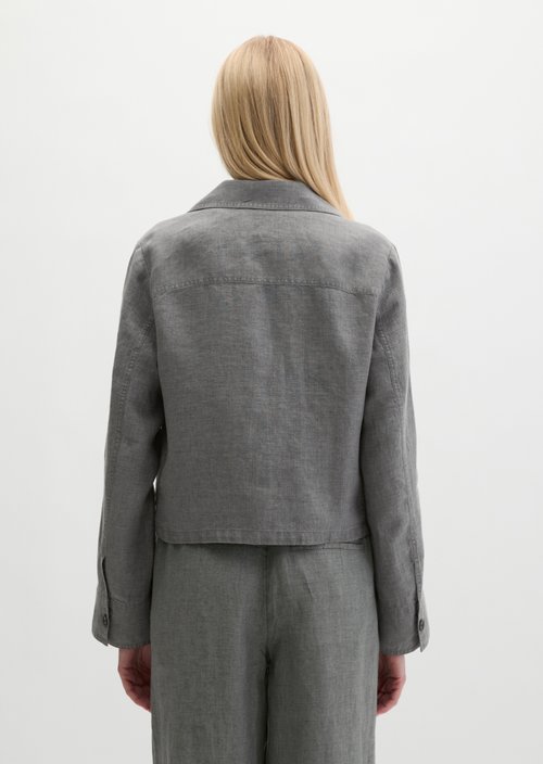 Linen jacket relaxed — Slate Grey Melange