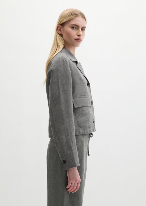 Linen jacket relaxed — Slate Grey Melange
