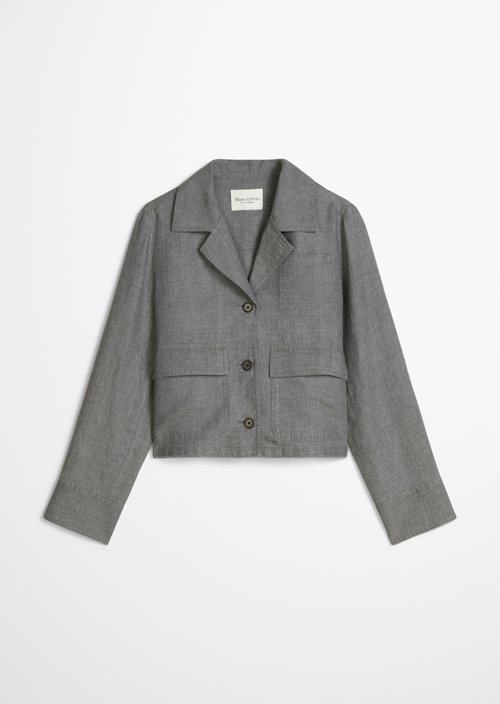 Linen jacket relaxed — Slate Grey Melange