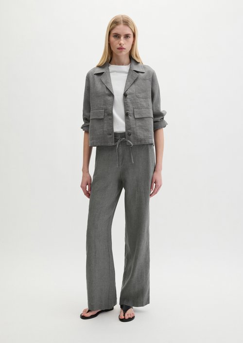 Linen jacket relaxed — Slate Grey Melange