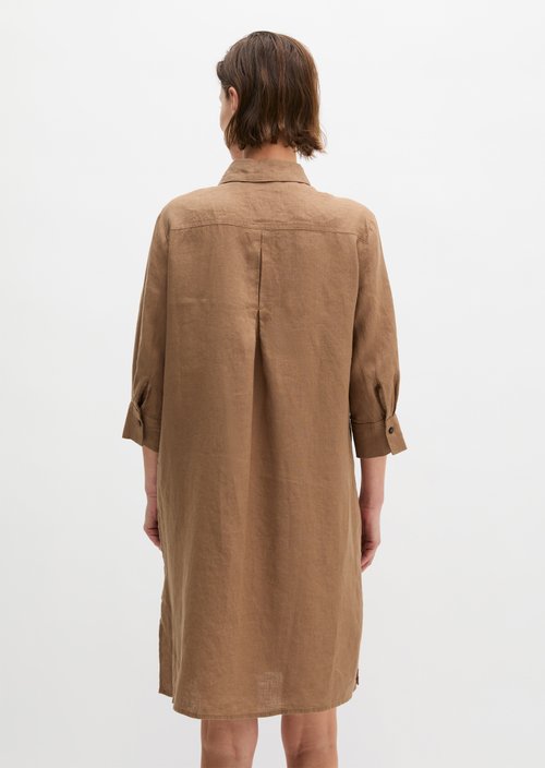 Loose linen dress — Burnt Brown