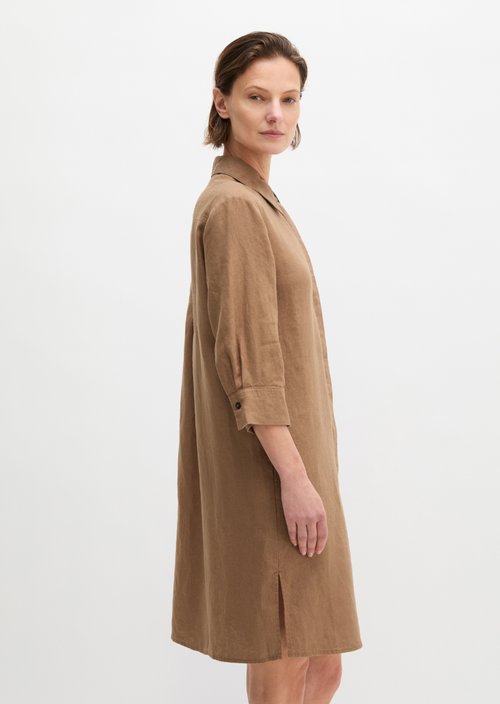 Loose linen dress — Burnt Brown