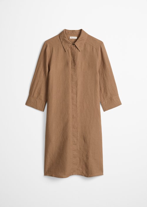 Loose linen dress — Burnt Brown