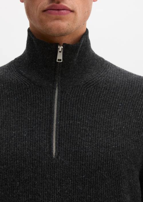 Tweed-Troyer regular Dark Grey Melange in Detailansicht