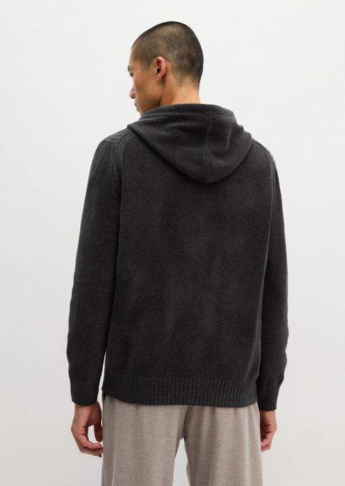 Regular-Fit Chenille Cardigan — Broken Graphite