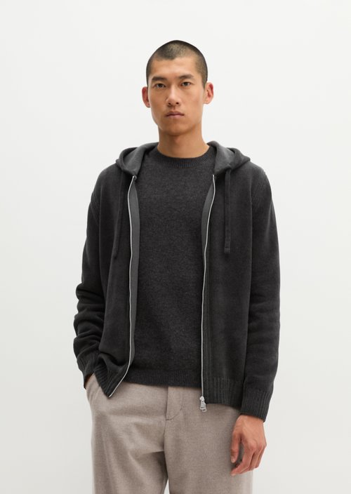 Regular-Fit Chenille Cardigan — Broken Graphite