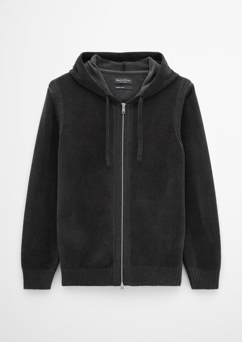Regular-Fit Chenille Cardigan — Broken Graphite
