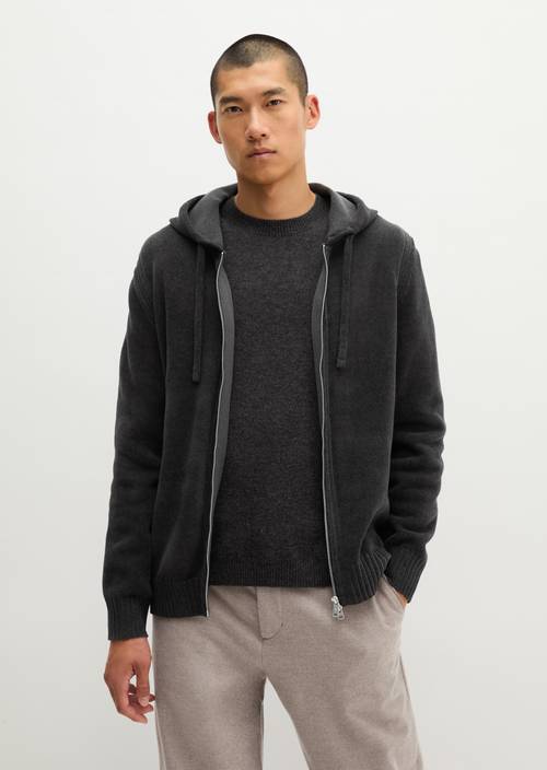 Cardigan en chenille, coupe regular Broken Graphite en vue de face