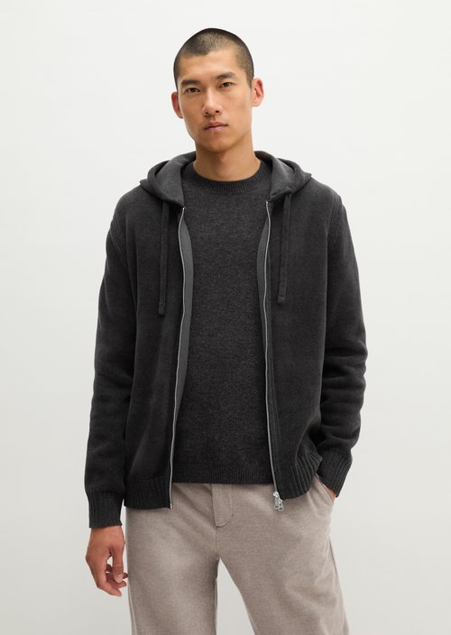Regular-Fit Chenille Cardigan — Broken Graphite
