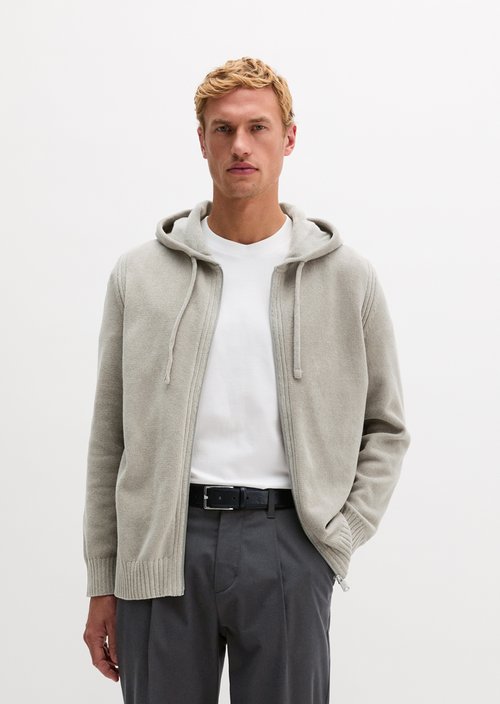 Regular-Fit Chenille Cardigan — Driftwood Haze