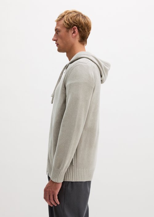 Regular-Fit Chenille Cardigan — Driftwood Haze