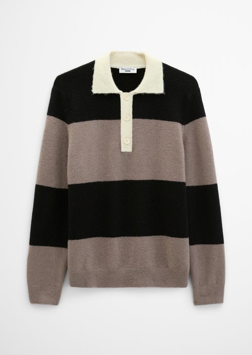 Regular-Fit Polo-Style Sweater — Dark Beige