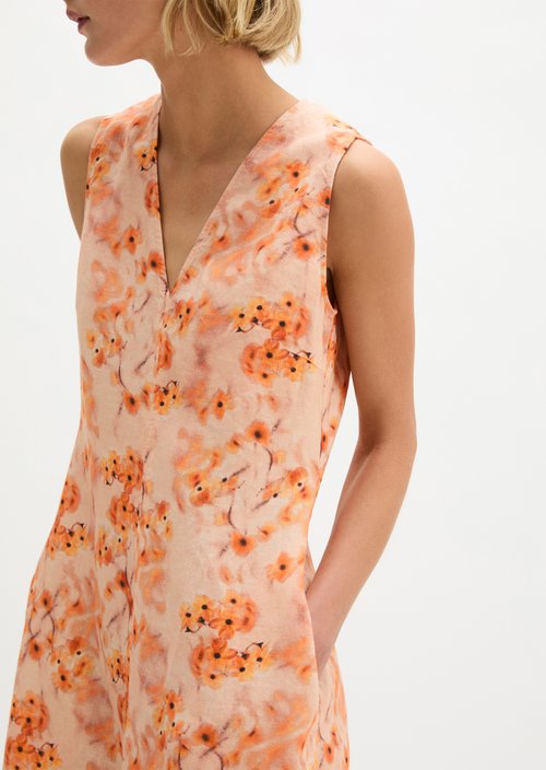 Linen dress shaped — Medium Orange