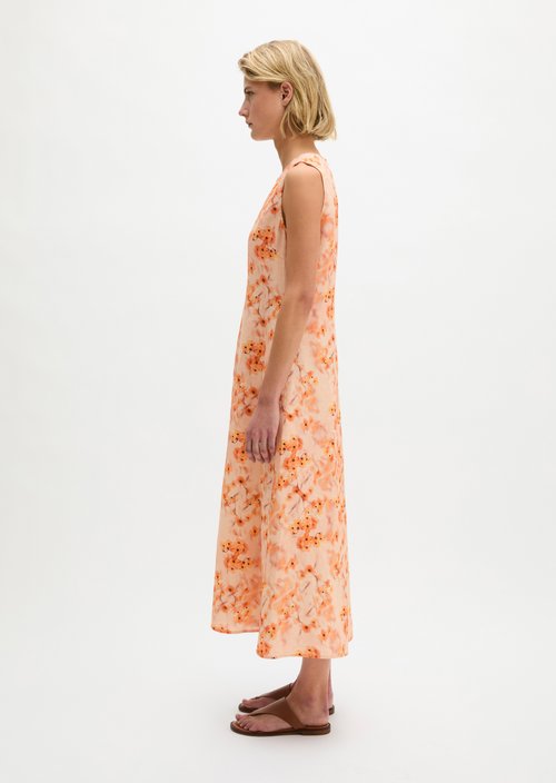 Linen dress shaped — Medium Orange