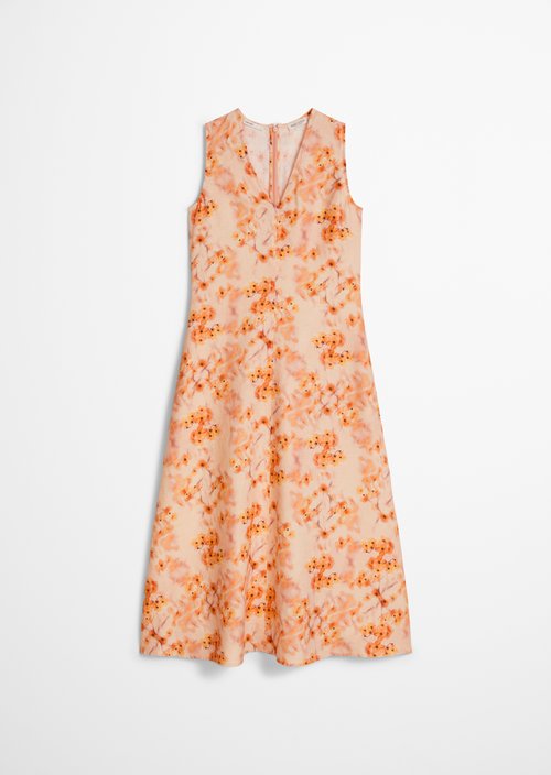 Linen dress shaped — Medium Orange