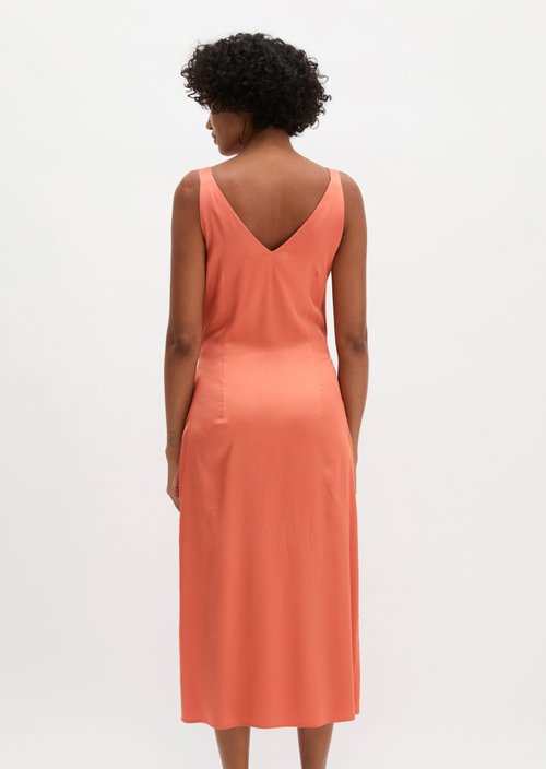 Satin dress regular — Warm Orange