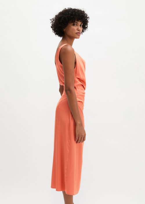 Satin dress regular — Warm Orange