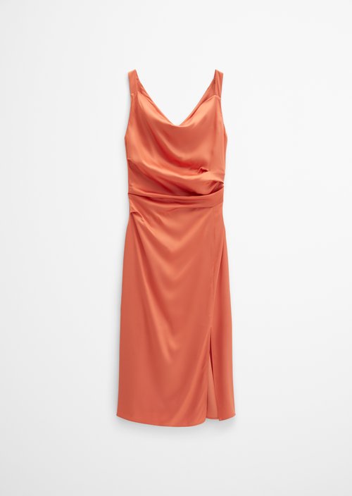 Satin dress regular — Warm Orange