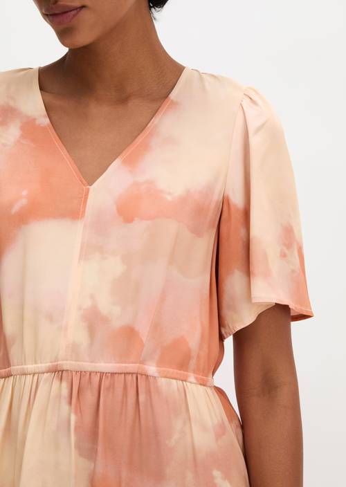 Kleid mit elastischer Taille flared Light Pink in Detailansicht