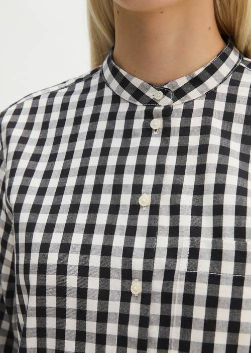Checkered Blouse, Regular Fit Black in detail view