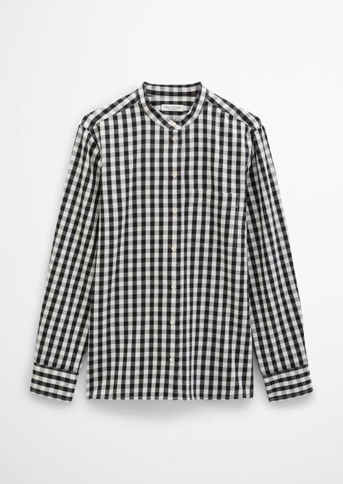 Checkered Blouse, Regular Fit — Black
