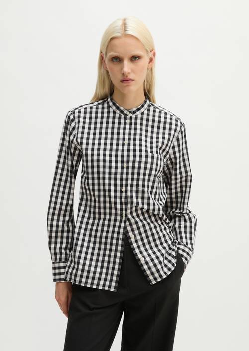 Checkered Blouse, Regular Fit Black in front view