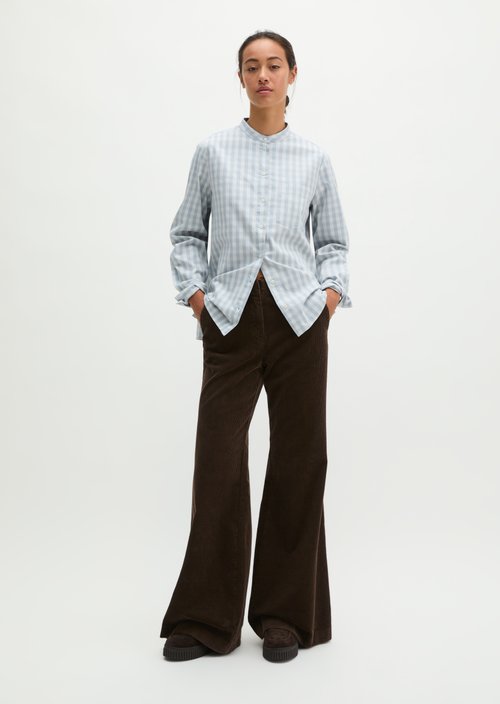 Checkered Blouse, Regular Fit — Bright Blue