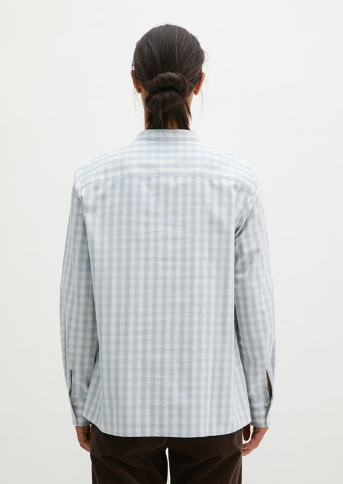 Checkered Blouse, Regular Fit — Bright Blue