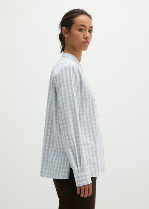 Checkered Blouse, Regular Fit — Bright Blue
