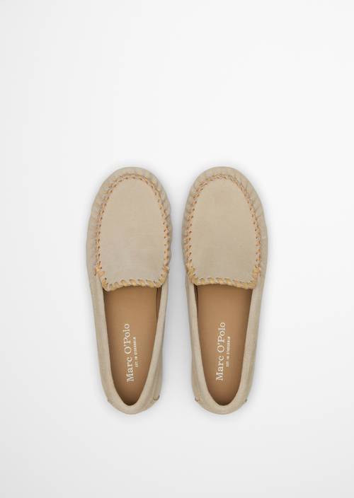 Mocassin modèle Valentina Earthy Taupe en vue de dessus
