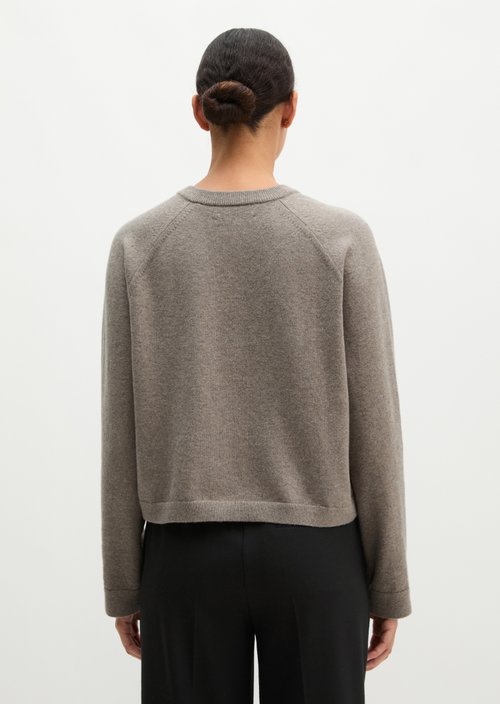 Relaxed Cardigan — Stone Taupe Melange
