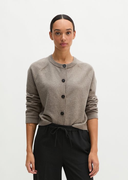 Relaxed Cardigan — Stone Taupe Melange
