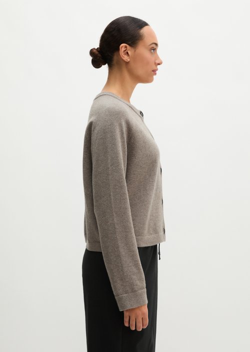 Relaxed Cardigan — Stone Taupe Melange